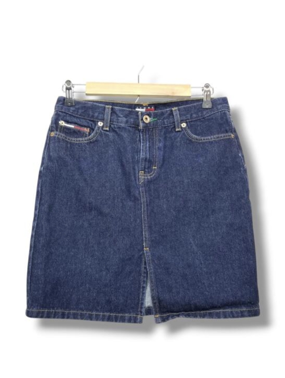 Tommy Hilfiger Y2K Vintage Jean Mini Skirt 7 Dark Wash 100% Cotton Denim
